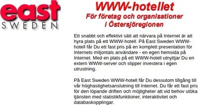 East Sweden startsida 2000