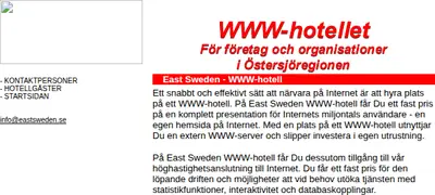 East Sweden startsida 2002