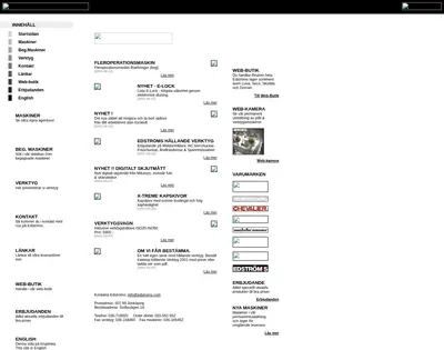Edströms, edstroms.com startsida 2001