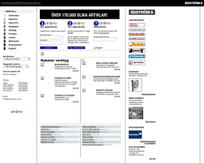 Edströms, edstroms.com startsida 2006