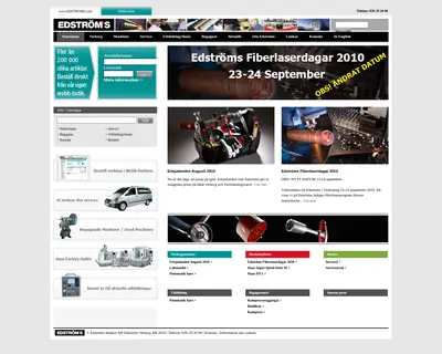 Edströms, edstroms.com startsida 2010