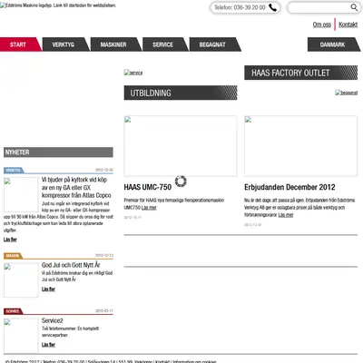 Edströms, edstroms.com startsida 2012