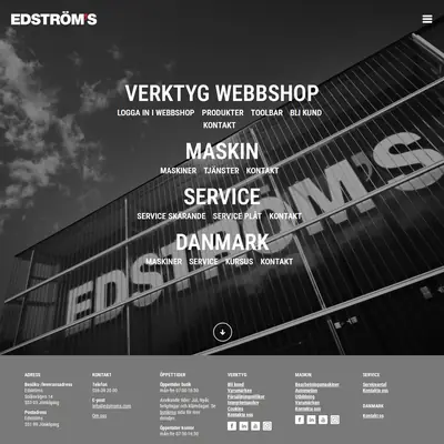 Edströms, edstroms.com startsida 2025