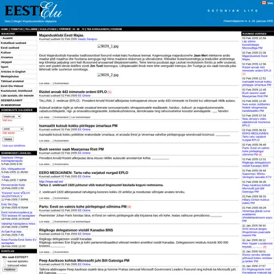 EESTI ELU startsida 2005