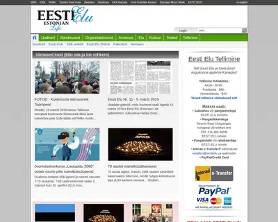 EESTI ELU startsida 2019