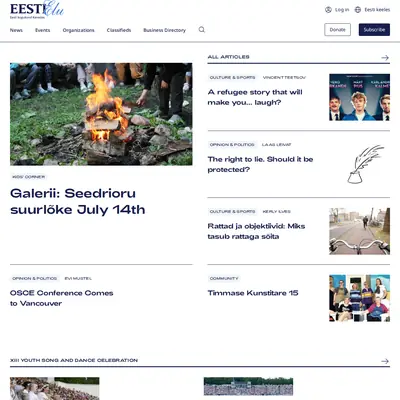 EESTI ELU startsida 2023