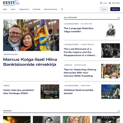 EESTI ELU startsida 2025