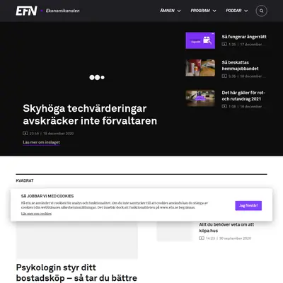 EFN Nyhetsbrev startsida 2021