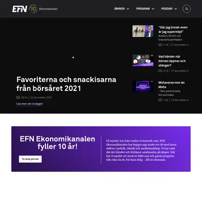 EFN Nyhetsbrev startsida 2022