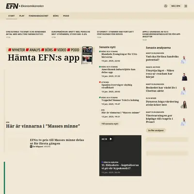 EFN Nyhetsbrev startsida 2025