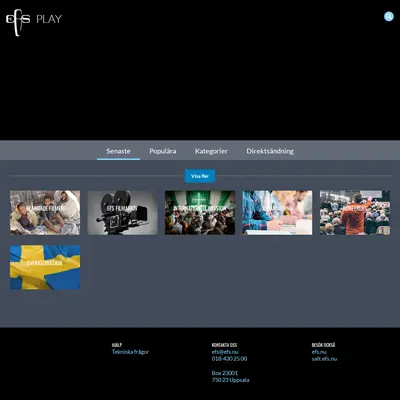 EFS Play startsida 2019