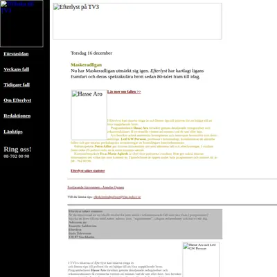 Efterlyst startsida 1999