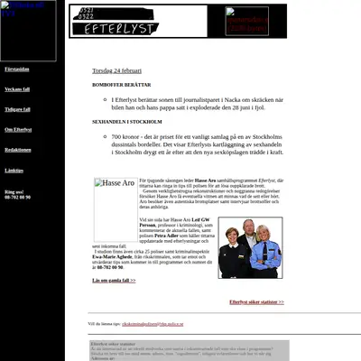Efterlyst startsida 2000
