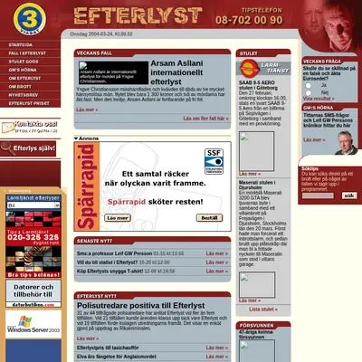 Efterlyst startsida 2004