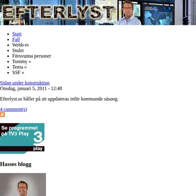 Efterlyst startsida 2011