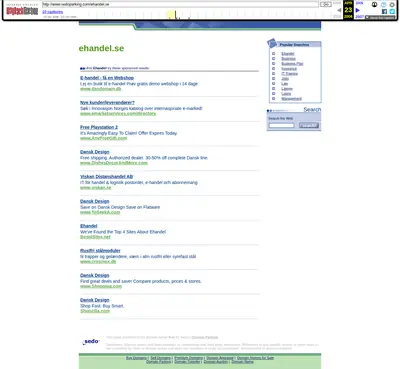 ehandel.se startsida 2005