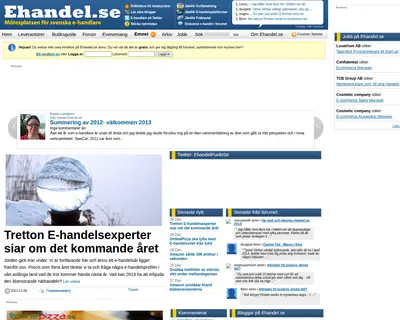 ehandel.se startsida 2013