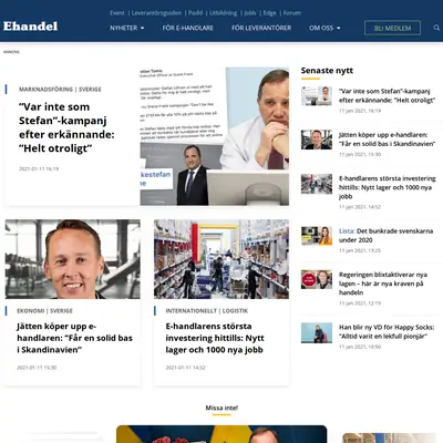ehandel.se startsida 2021