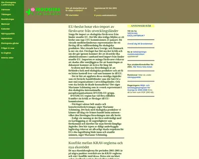 Ekologiskt lantbruk startsida 2001