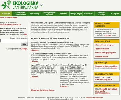 Ekologiskt lantbruk startsida 2005