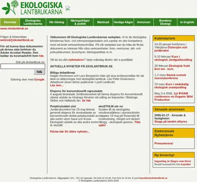 Ekologiskt lantbruk startsida 2006