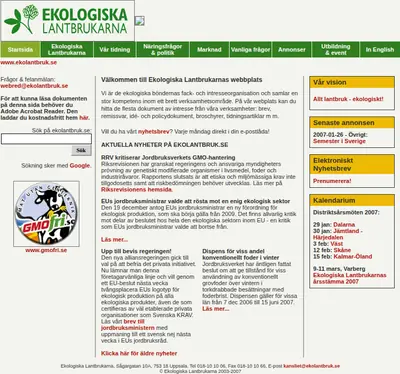 Ekologiskt lantbruk startsida 2007