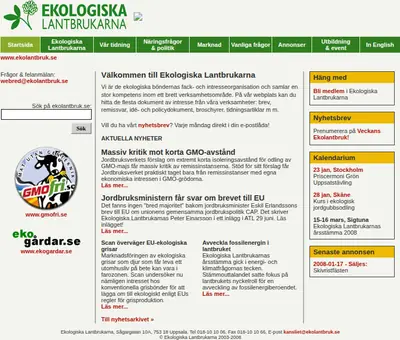 Ekologiskt lantbruk startsida 2008