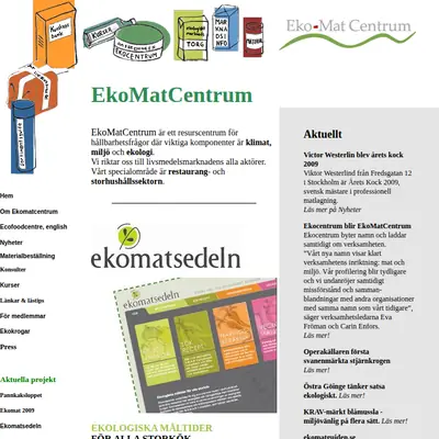 www.ekomatcentrum.se startsida 2009