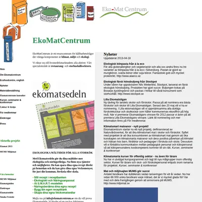 www.ekomatcentrum.se startsida 2013