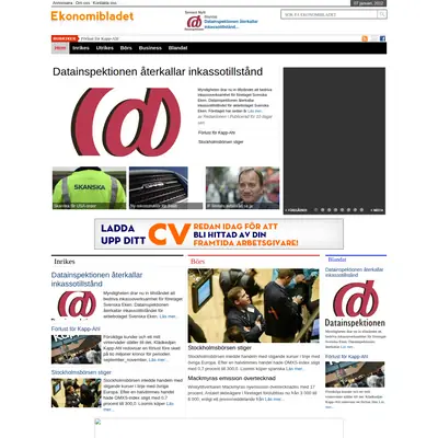 ekonomibladet.se startsida 2012