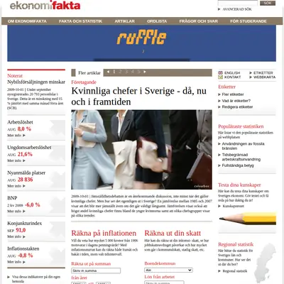 SHJ Ekonomifakta startsida 2009