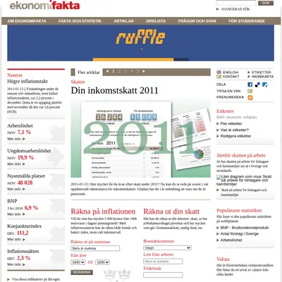 SHJ Ekonomifakta startsida 2011