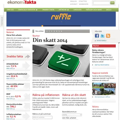 SHJ Ekonomifakta startsida 2014