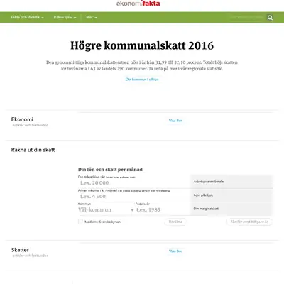 SHJ Ekonomifakta startsida 2016