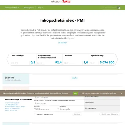 SHJ Ekonomifakta startsida 2020