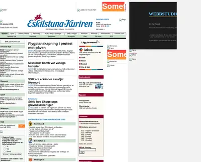 Eskilstuna-Kuriren med Strengnäs Tidning startsida 2006
