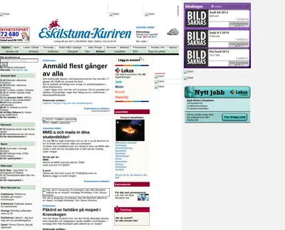 Eskilstuna-Kuriren med Strengnäs Tidning startsida 2007