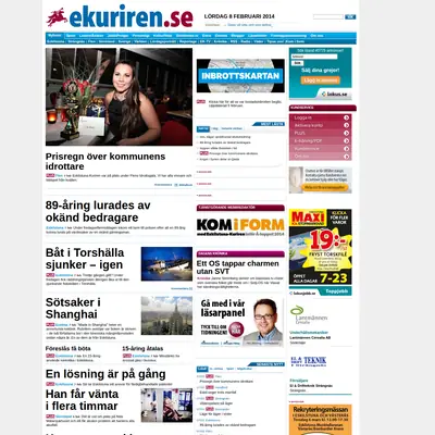 Eskilstuna-Kuriren med Strengnäs Tidning startsida 2014