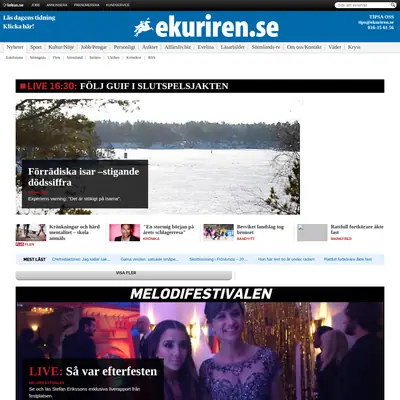 Eskilstuna-Kuriren med Strengnäs Tidning startsida 2016