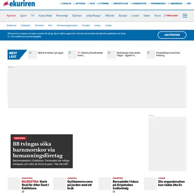 Eskilstuna-Kuriren med Strengnäs Tidning startsida 2018