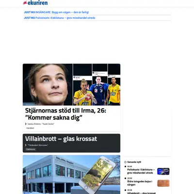Eskilstuna-Kuriren med Strengnäs Tidning startsida 2025