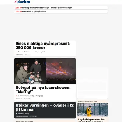 Eskilstuna-Kuriren med Strengnäs Tidning startsida 2026
