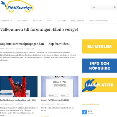 Elbilen i Sverige AB startsida 2019