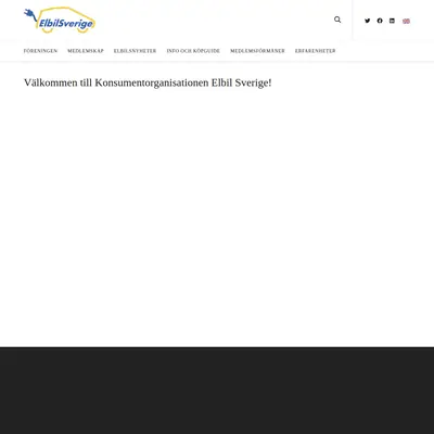 Elbilen i Sverige AB startsida 2021