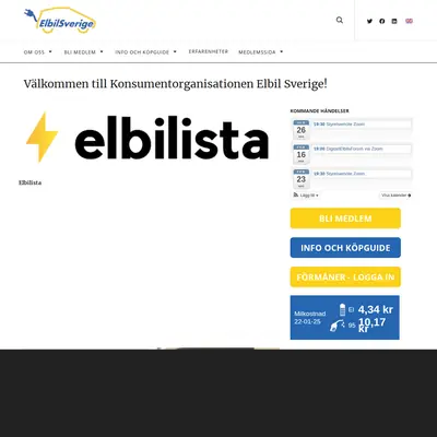 Elbilen i Sverige AB startsida 2022