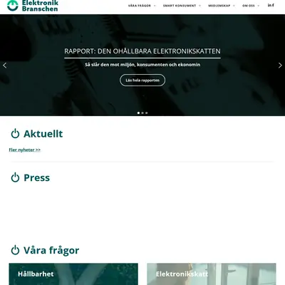 Rateko Tidning för ElektronikBranschen startsida 2025