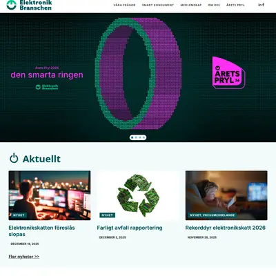 Rateko Tidning för ElektronikBranschen startsida 2026