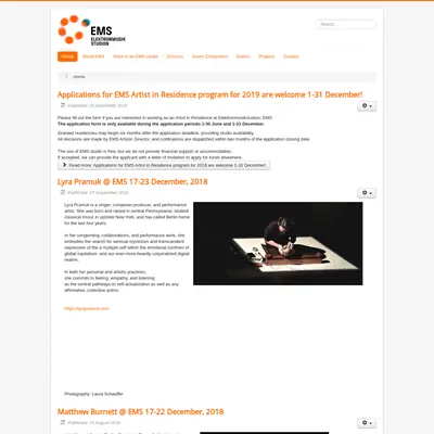 www.elektronmusikstudion.se startsida 2019
