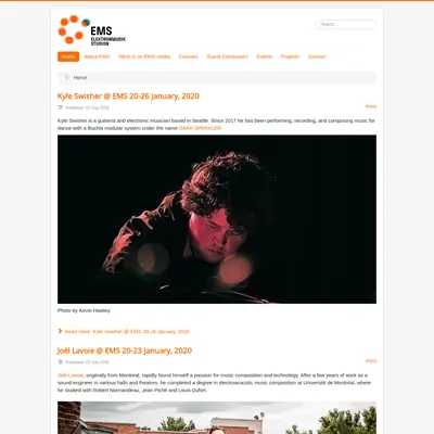 www.elektronmusikstudion.se startsida 2020