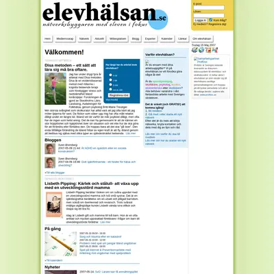 ELEVHÄLSA startsida 2007